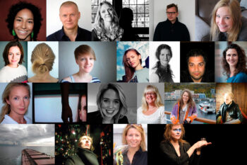 collage med 22 portretter av de som er intervjuet i saken