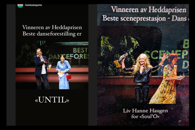 Avdal productions fieldworks mottok prisen Beste danseforestilling med forestillingen Until. Liv Hanne Haugen mottok prisen Beste sceneprestasjon – dans i forestillinen Soul’O.