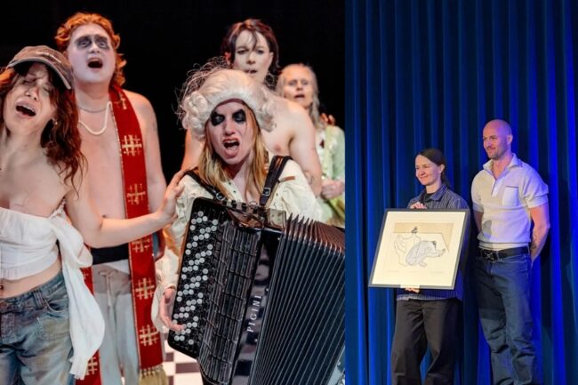 Foto fra "The Court": Tale Hendnes. Foto fra utdelingen: Thea Ericson Aarnes/Danseinformasjonen.